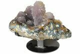 Amethyst Stalactite Formation On Metal Stand - Uruguay #121359-1